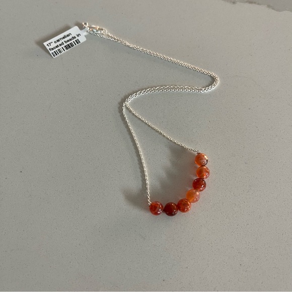 One of a kind faceted Carnelian beads in center of 17”necklace - Picture 7 of 10